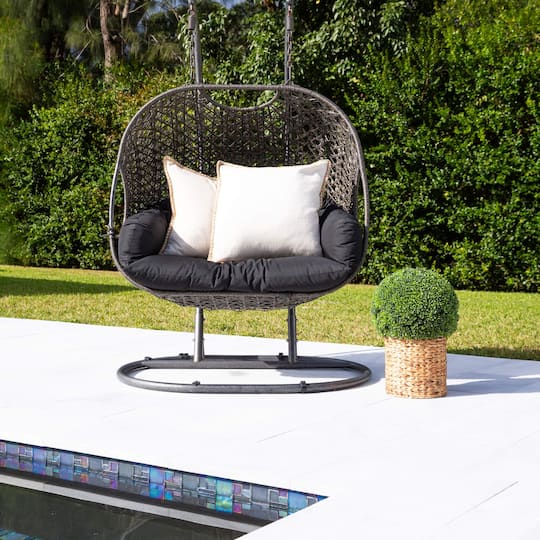 2ft. UV-Resistant Artificial Boxwood Ball Topiary in Hyacinth Weave Basket